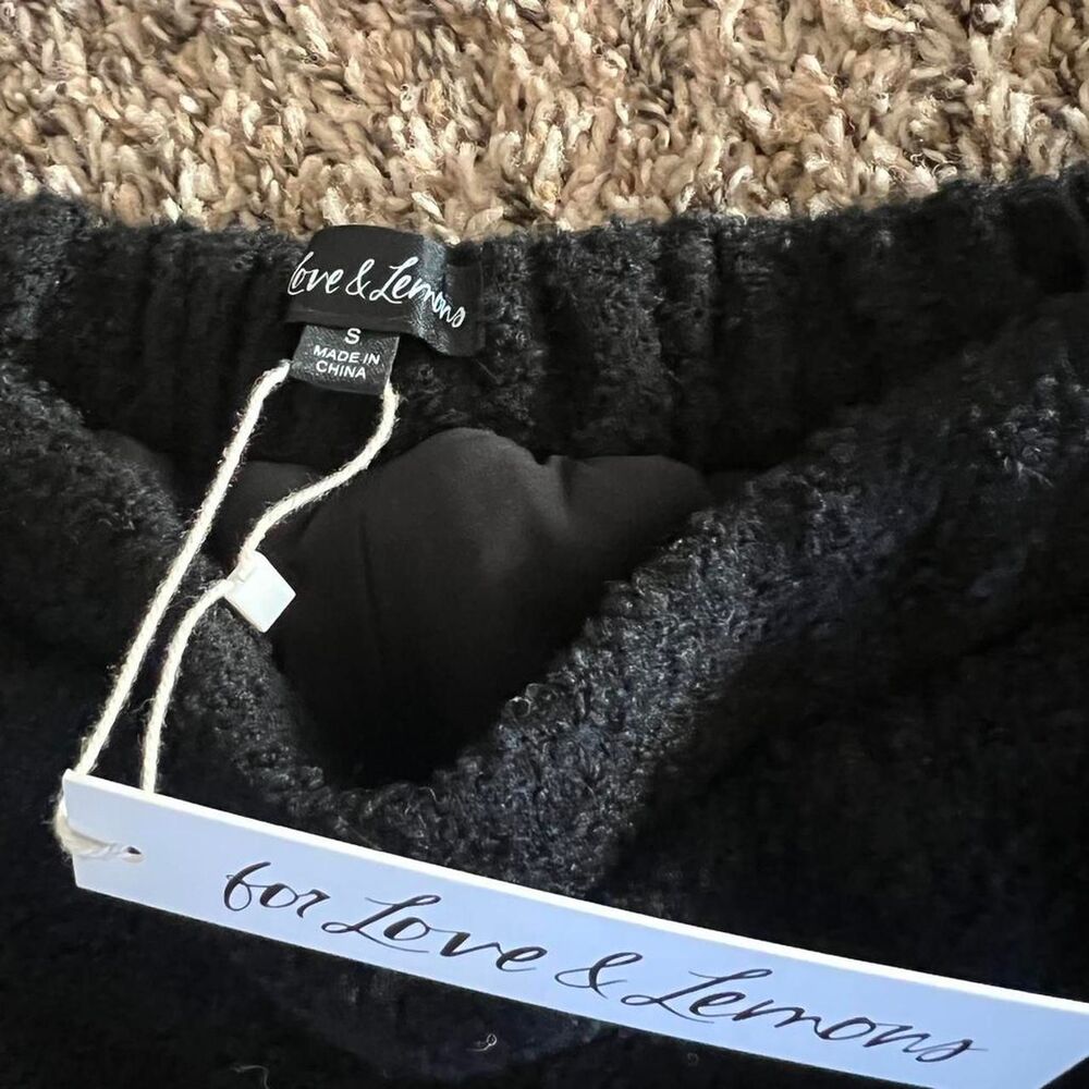 For Love & Lemons Black Boucle Shorts Women's Black - Picture 4 of 4